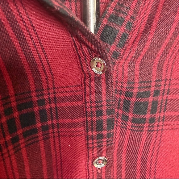 Guess Red and Black Plaid Shirt - Picture 6 of 11